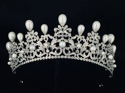 Pearl Tiara Cinderella Bridal Crown Royal Replica Tiara Etsy