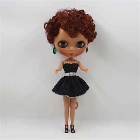 Nude Blyth Doll Black Skin Brown Hair Factory Doll Suitable For Diy