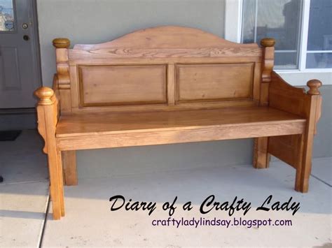 Diary Of A Crafty Lady Headboard Into Beautiful Stained Bench
