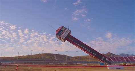 Nascar Tracks 150 Foot Tower Comes Crashing Down