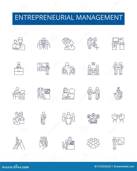 Entrepreneurial Management Line Icons Signs Set Design Collection Of