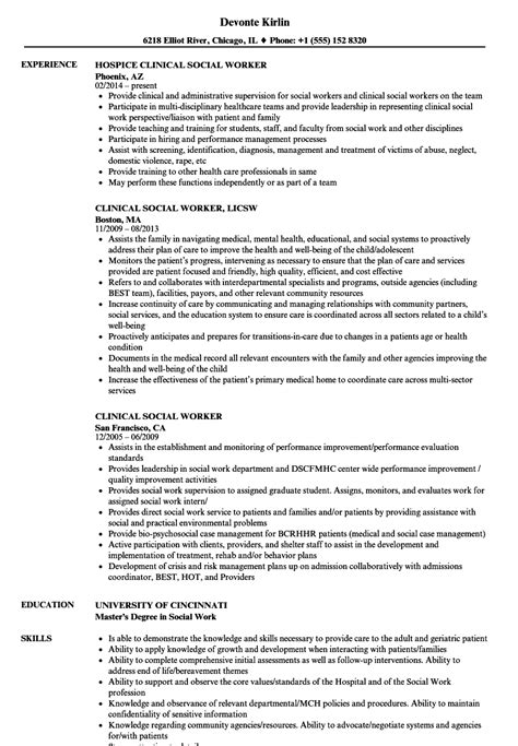 social work resume clinical social worker resume sample wikiresumecom