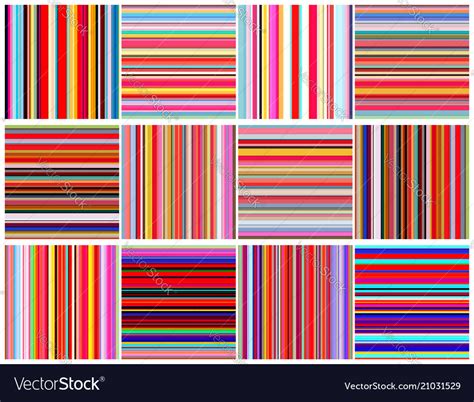 Set Of Color Lines Seamless Pattern Royalty Free Vector