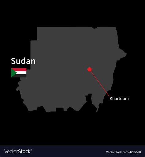 Detailed Map Of Sudan And Capital City Khartoum Vector Image