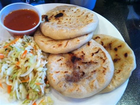 delicious pupusas traditionaly from el salvador can be made of beans cheese pork spinach