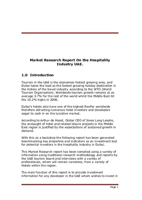 Hospitality Industry Report