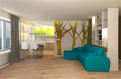 Interior Design In 1 Bedroom Apartment Of 40 M2 On Behance