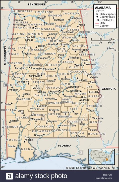 Detailed Political Map Of Alabama Ezilon Maps