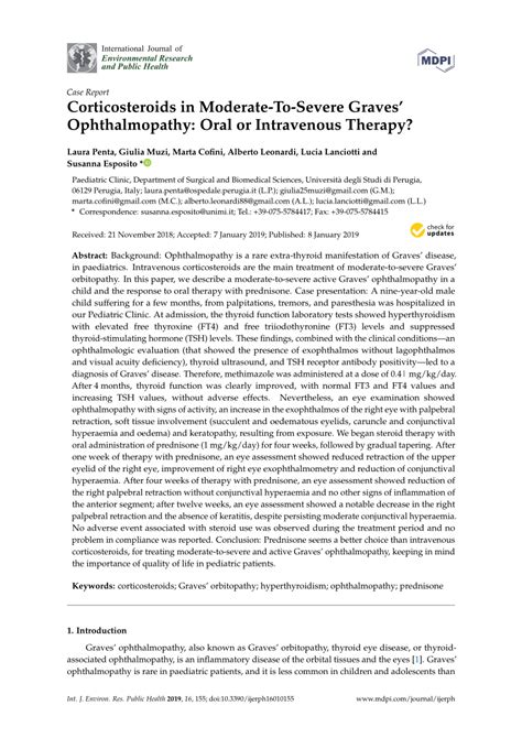 Pdf Corticosteroids In Moderate To Severe Graves Ophthalmopathy
