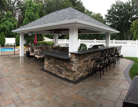 Cambridge Paver Patio With Kitchen And Pavilion Dix Hills Ny 11746