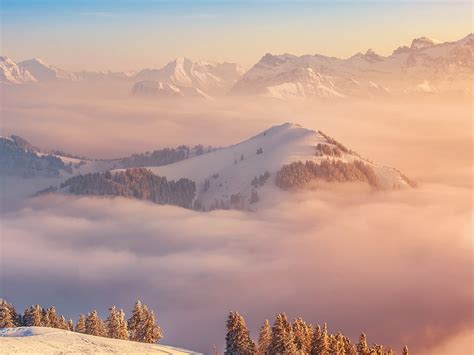 Swiss Mountains Clouds Sea Sunset 4k Landscape Shoot Preview
