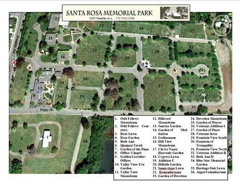 Map Santa Rosa Memorial Park