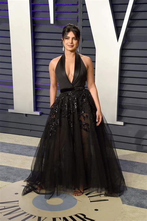 Priyanka Chopra Cleavage At Vanity Fairs Oscars Party