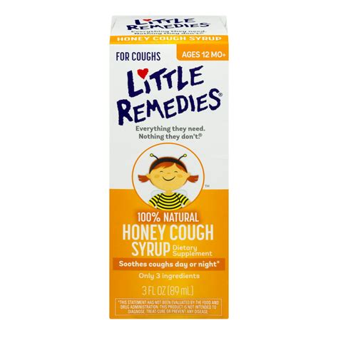 Little Remedies Honey Cough Syrup 100 Natural 12 Months 3 Fl Oz