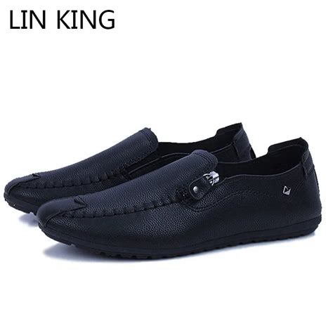 Lin King Spring Autumn Men Casual Shoes Slip On Lazy Shoes Zipper