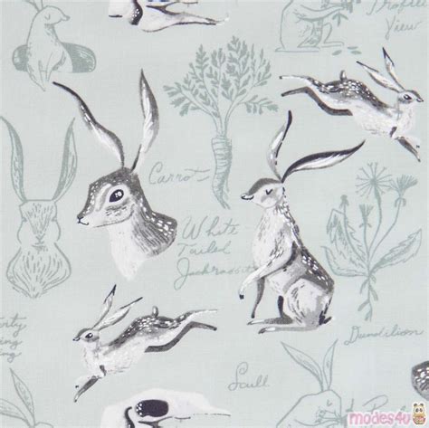 Wild Rabbit Dear Stella Fabric In Mint Green Modes4u