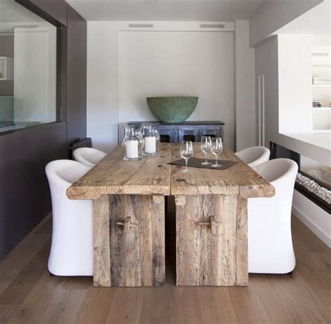 The dining table has four straight legs and a rectangular tabletop. Dramatic Dining Rooms: 30 Beautiful Elegant Ideas