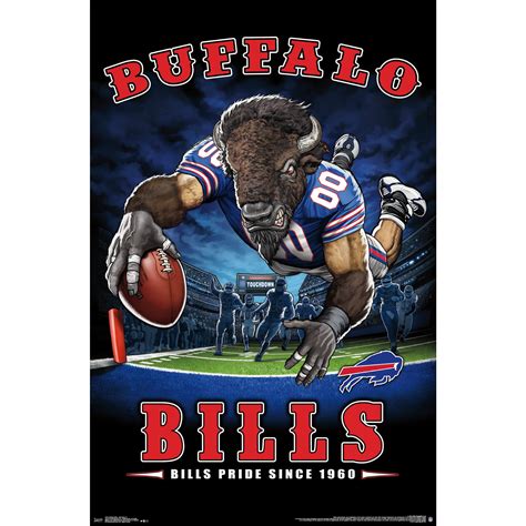 Buffalo Bills Liquid Blue Designs X End Zone Poster No Size