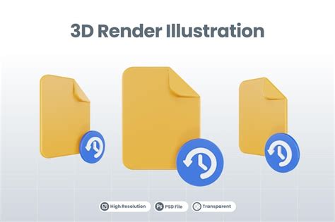 Premium Psd 3d Render Backup File Icon With Orange File Paper And