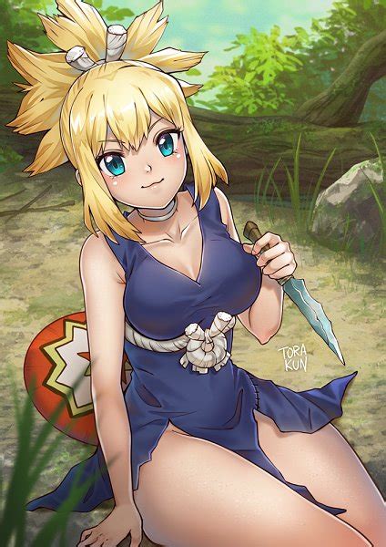 Wallpaper Kohaku Dr Stone Blonde Blue Eyes Blush Drink Necklace My XXX Hot Girl