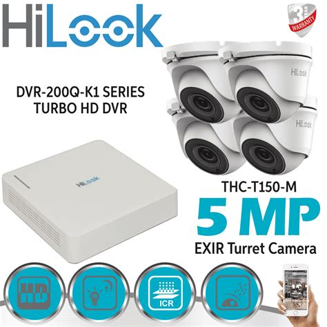Hikvision 5mp Cctv System 4ch 8ch Dvr Hd Dome Camera White Grey Home