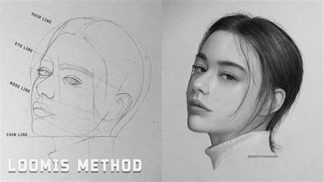 Drawing Practice How To Outline An Angled Head Using Loomis Method
