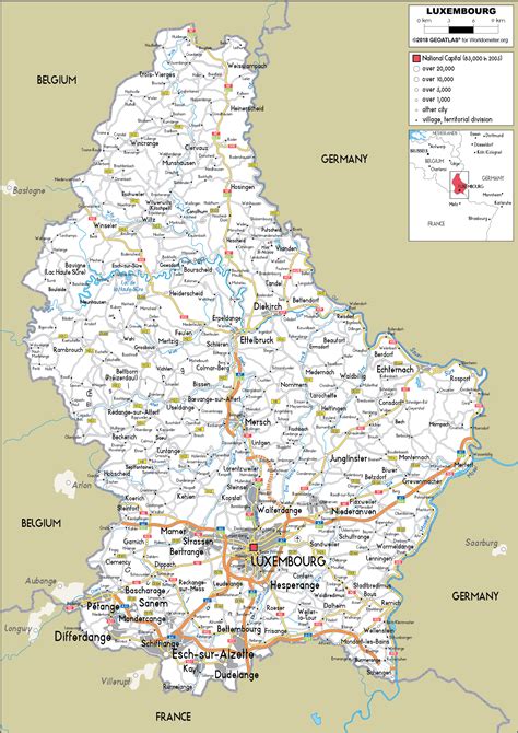 Claim a country by adding the most maps. Luxembourg Map (Road) - Worldometer