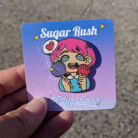 Sugar Rush Hard Enamel Pin Candy Lapel Pin Cute Enamel Pin Etsy