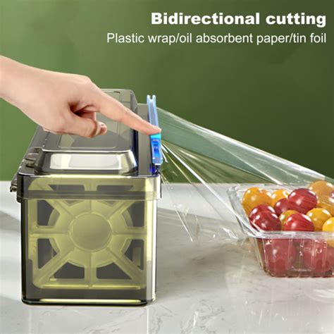 Aluminum Foil Wax Paper Cutter Cling Film Dispenser Roll Case Plastic