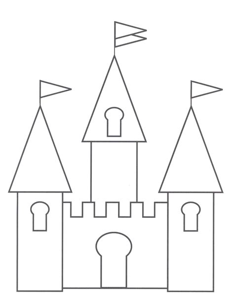 Princess Castle Page For Quiet Book Castle Drawing Template Basic