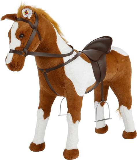 Kids Large Ride On Rocking Horse Toy Stable Plush For Toddlers Children