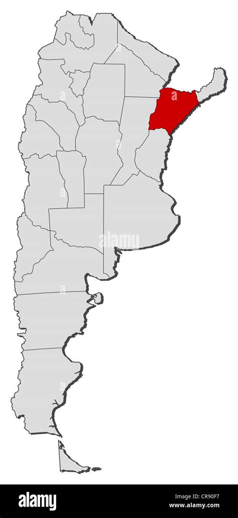 Political Map Of Argentina With The Several Provinces Where Corrientes