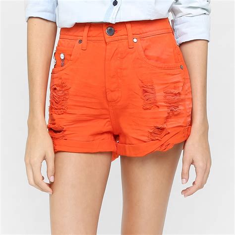 3 Shorts Hot Pants Feminino Colorido Jeans Plus Size 36 54 R 159 99