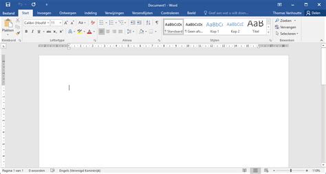 New Document In Word 2016
