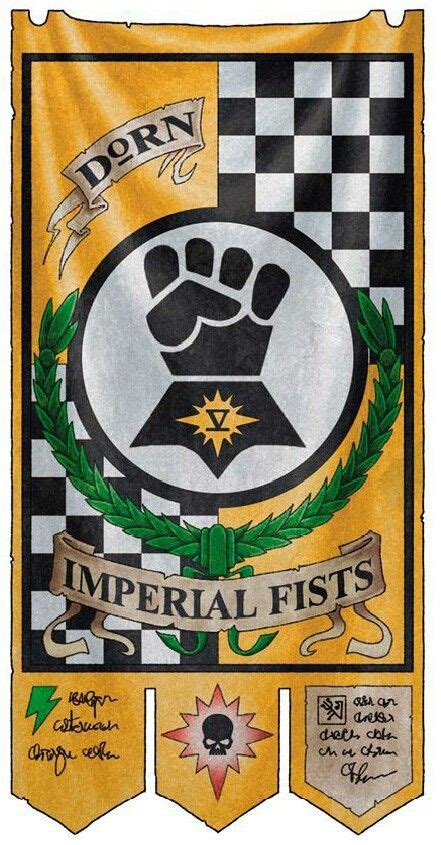 Imperial Fists Banner 40k Banner Coat Of Arms And Flaggs Pinterest