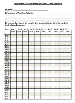 Behavior Tally Marks Iep Goals Behavior Elementary Data Records