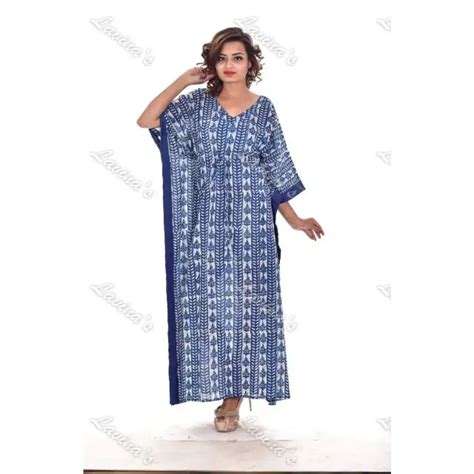 Poncho Women Wear Caftan Hippie Dress Indian Cotton Block Print Long Gown Kaftan Nightwear