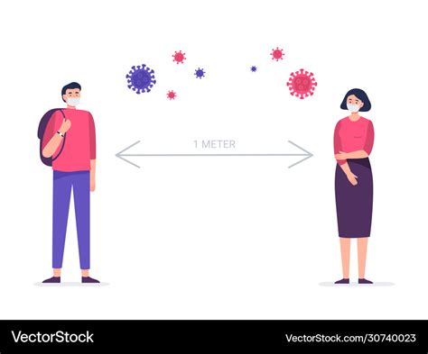 People Keep A Distance For Each Other Royalty Free Vector