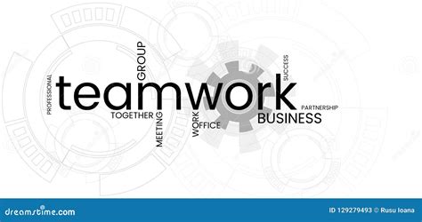 Business Teamwork Banner White Background Word Cloud Stock Vector