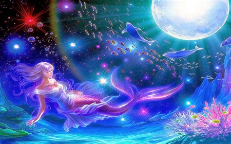 More than 500 free hd wallpapers for your phone, desktop, website or more! All new wallpaper : Mermaid moon fantasy widescreen hd ...