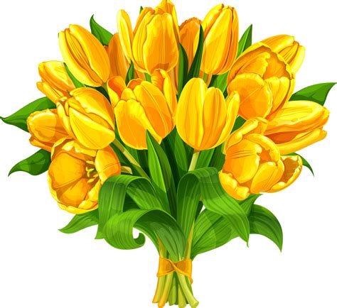 Tulip Flower Bouquet Yellow Flower Bouquet Tulip Clip Art Yellow