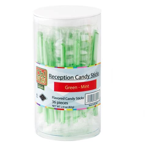 Green Reception Candy Sticks Mint Wrapped Candy Bulk
