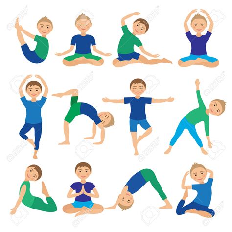 Kids Yoga Poses Clip Art