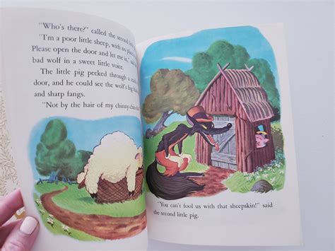 The Three Little Pigs Little Golden Book Walt Disney Story Etsy