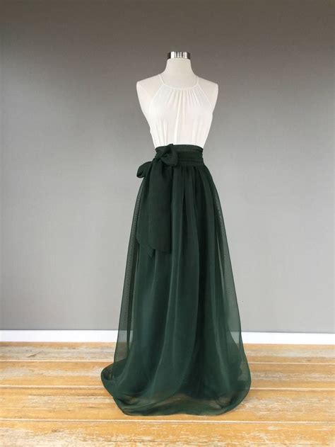 emerald chiffon skirt any length and color bridesmaid skirt etsy bridesmaid skirts chiffon