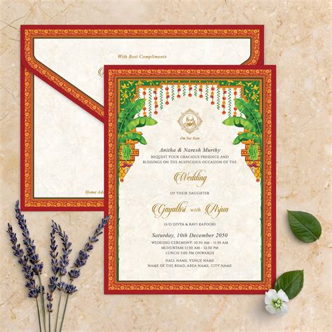 Shubh Swagatam Temple Indian Wedding Invitation Card Etsy