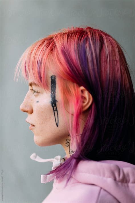Woman With Tattoo On Her Face By Stocksy Contributor Alexey Kuzma