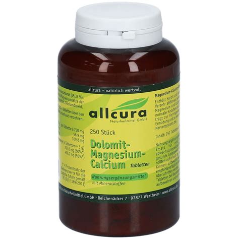 Allcura Dolomit Magnesium Calcium 250 St Shop Apothekeat