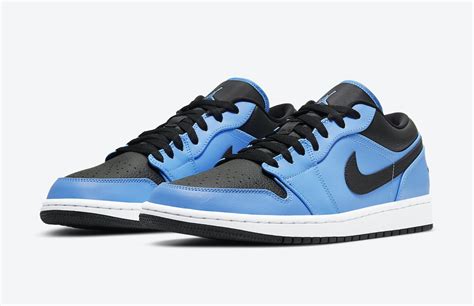 The model was designed in 1984, released in '85, and — due to michael jordan's foot injury in '86 — it ran through '87. University Blue and Black Air Jordan 1 Low coming soon ...