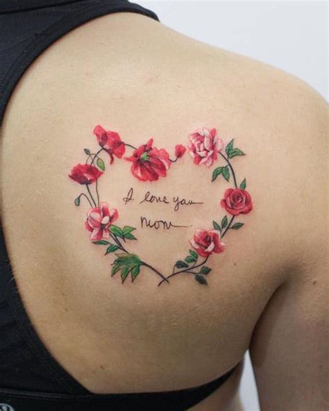 I Love You Mom Rose Flower Tattoo In 2021 Mom Tattoos Memorial